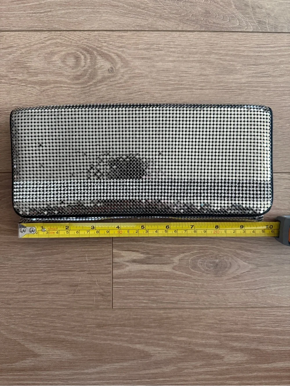 Stunning! Whiting & Davis Silver Metallic Mesh Evening Clutch Handbag Wallet